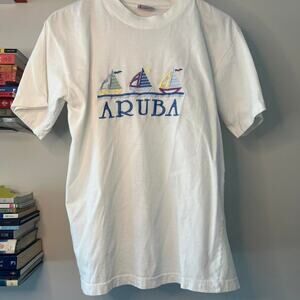 1990s Aruba Tee single stitch 100% cotton Size M